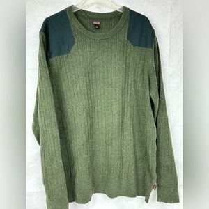 Patagonia Shoulder Patch Green Pullover Sweater Mens Size XL